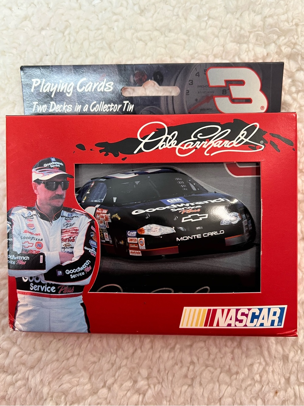 NASCAR Official Dale Earnhardt 2-Deck Playing Cards in Embossed Collector Tin